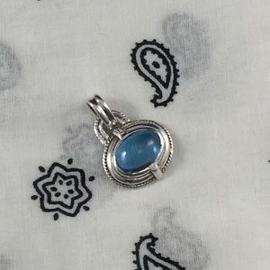 Blue topaz pendant, sterling silver